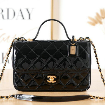 シャネル CHANEL CC-CH3653GJBK　2022年最新入荷 スモール トップハンドル フラップバッグ ハンドバッグ 斜め掛け ショルダーバッグ レディースかばん パテントレザー