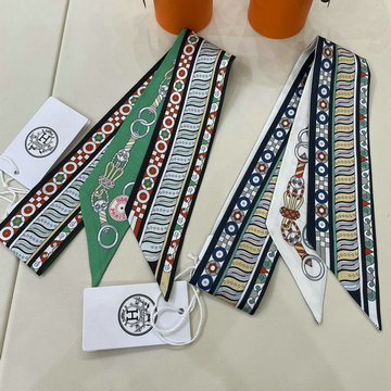 エルメス HERMES AN-FDHE22007　2022年最新入荷 ツイリー ミッツァ スカーフ シルク バンドゥ マフラー ヘアバンド バッグバンド