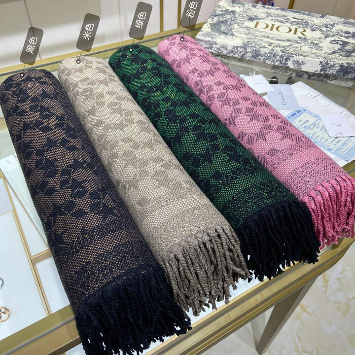 クリスチャンディオール CHRISTIAN DIOR AN-WJCD22012　2022年最新入荷 スター リバーシブル ロング スカーフ マフラー ストール ショール カシミヤ