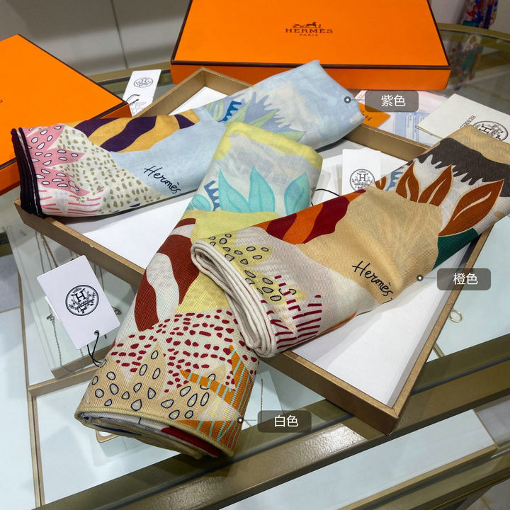 エルメス HERMES AN-WJHE22007　2022年最新入荷 スクエアスカーフ マフラー ストール ショール カシミヤ