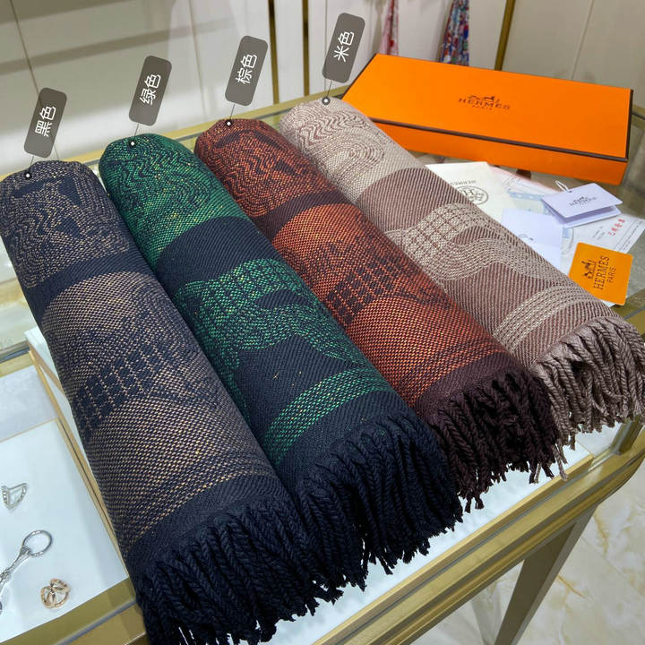 エルメス HERMES AN-WJHE22008　2022年最新入荷 ロングスカーフ マフラー ストール ショール カシミヤ