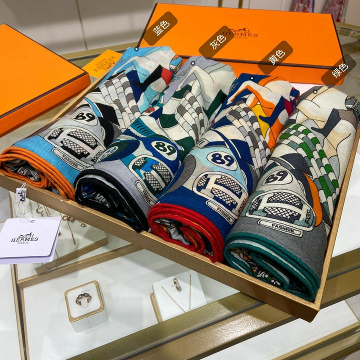 エルメス HERMES AN-WJHE22030　2022年最新入荷 スクエアスカーフ マフラー ストール ショール カシミヤ