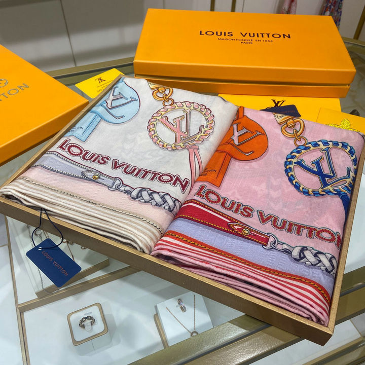 ルイヴィトン LOUISVUITTON AN-WJLV22042　2022年最新入荷 カレ90 ミックス アンド ストラップ スクエアスカーフ マフラー M77664 ストール M77665