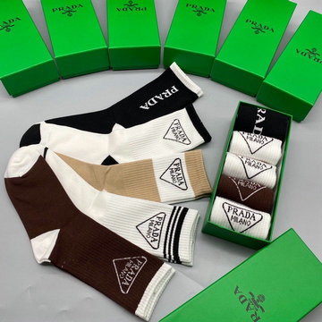 プラダ PRADA AN-WZPD22003　2022年最新入荷 Sporty Tennis Socks スポーティー テニス ソックス ハイソックス 1箱5足セット コットン