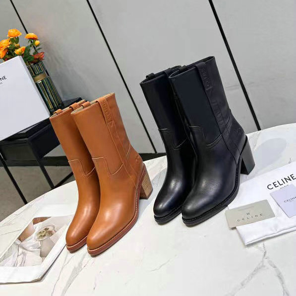 セリーヌ CELINE MS-CEJ22008　2022年秋冬最新入荷 アンクルブーツ ショートブーツ 厚底ブーツ スクエアヒール レディースシューズ カジュアルシューズ