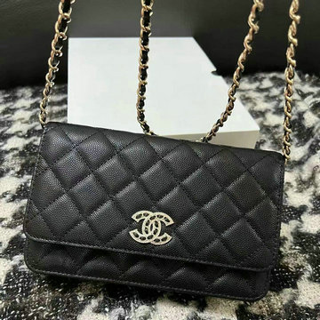 シャネル CHANEL CC-CH68076QJK　2022年最新入荷 クラシック チェーンウォレット 斜めがけ ショルダーバッグ フラップバッグ クロスボディバッグ キャビアスキン