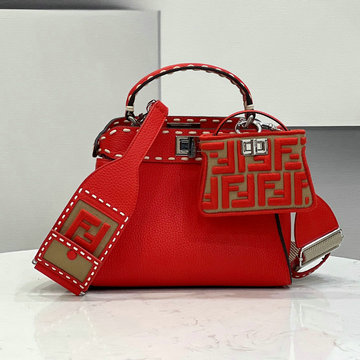 フェンディ FENDI 168-FD8522RD　2022年最新入荷 ピーカブー トートバッグ トップハンドルバッグ ハンドバッグ 2way 斜め掛け ショルダーバッグ クロスボディバッグ