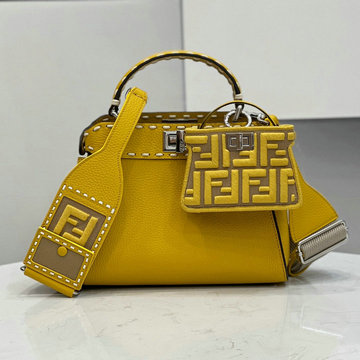 フェンディ FENDI 168-FD8522YL　2022年最新入荷 ピーカブー トートバッグ トップハンドルバッグ ハンドバッグ 2way 斜め掛け ショルダーバッグ クロスボディバッグ