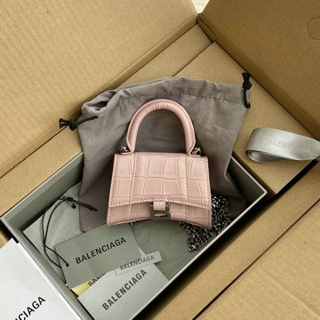 バレンシアガ BALENCIAGA 99-BA664676EYFZ　2022年最新入荷 アワーグラスシェイプ スモール トップハンドルバッグ トートバッグ 2way ショルダーバッグ