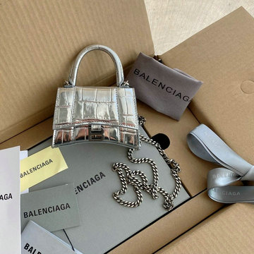 バレンシアガ BALENCIAGA 99-BA664676EYYS　2022年最新入荷 アワーグラスシェイプ スモール トップハンドルバッグ トートバッグ 2way ショルダーバッグ