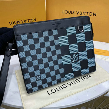 ルイヴィトン LOUISVUITTON 057-N60449 2021年最新入荷 スタンディングバッグ 手持ちかばん クラッチバッグ セカンドバッグ メンズかばん ダミエ アンフィニ 3D レザー