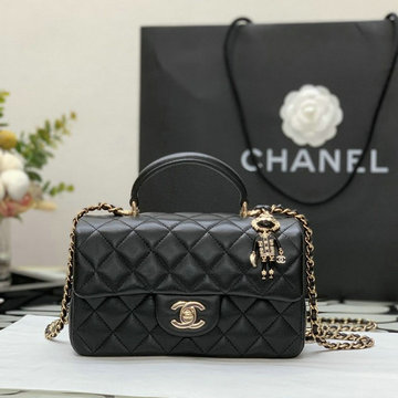 シャネル CHANEL CC-CH2431YBK　2022年最新入荷 トップハンドルバッグ トートバッグ ハンドバッグ 2way 斜め掛け ショルダーバッグ クロスボディ ラムスキン