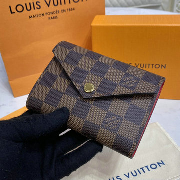 ルイヴィトン LOUISVUITTON 057-N41659　2022年最新入荷 ポルトフォイユ ヴィクトリーヌ 三つ折り短財布 ダミエエベヌ 小銭入れ付き