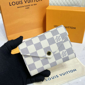ルイヴィトン LOUISVUITTON 057-N64022　2022年最新入荷 ポルトフォイユ ヴィクトリーヌ 三つ折り短財布 ダミエアズール 小銭入れ付き