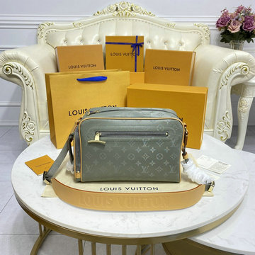 ルイヴィトン LOUISVUITTON 057-M43884　2022年最新入荷 カメラバッグ モノグラムチタニウム 斜め掛け ショルダーバッグ メンズバッグ