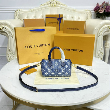 ルイヴィトン LOUISVUITTON 057-M81168　2021年最新入荷 ナノ スピーディ ボストンバッグ トートバッグ 斜め掛け ショルダーバッグ クロスボディバッグ モノグラムデニム