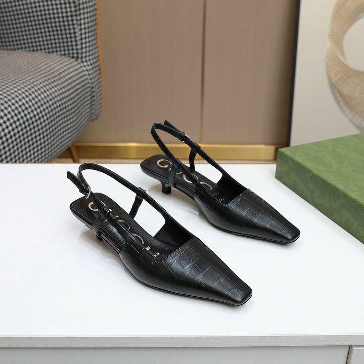 グッチ GUCCI 26-GGJ22028E　2022年夏最新入荷 ウィメンズ GGスリングバック パンプス ローヒールシューズ ピンヒール レディースシューズ 靴 クロコダイル プリント