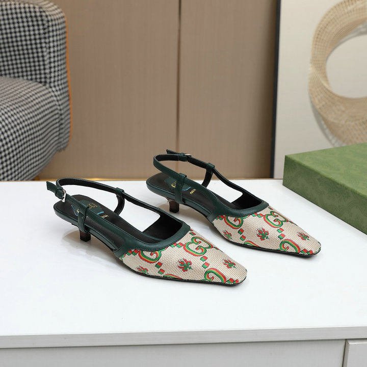 グッチ GUCCI 26-GGJ22028G　2022年夏最新入荷 ウィメンズ GGスリングバック パンプス ローヒールシューズ ピンヒール レディースシューズ 靴