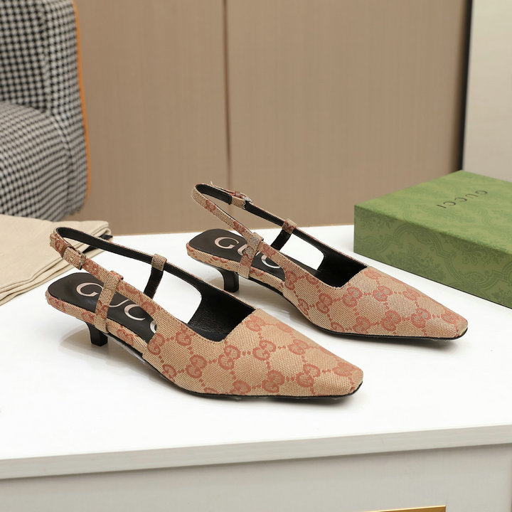 グッチ GUCCI 26-GGJ22028X　2022年夏最新入荷 ウィメンズ GGスリングバック パンプス ローヒールシューズ ピンヒール レディースシューズ 靴