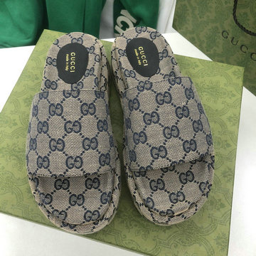 グッチ GUCCI 26-GGJ22030G　2022年夏最新入荷 ウィメンズ プラットフォーム スライドサンダル 厚底 スリッパ ミドルヒール 厚底 ミュール レディースシューズ キャンパス