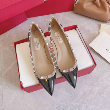 ヴァレンティノ Valentino 26-VTJ22003QBK　2022年最新入荷 ロックスタッズ バレリーナ パンプス ローヒールシューズ ピンヒール レディースシューズ 靴