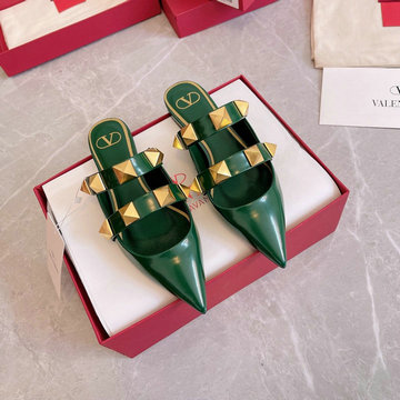 ヴァレンティノ Valentino 26-VTJ22009G　2022年最新入荷 ローマンスタッズ パンプス フラットミュール スライドサンダル とんがりトウ レディースシューズ 靴