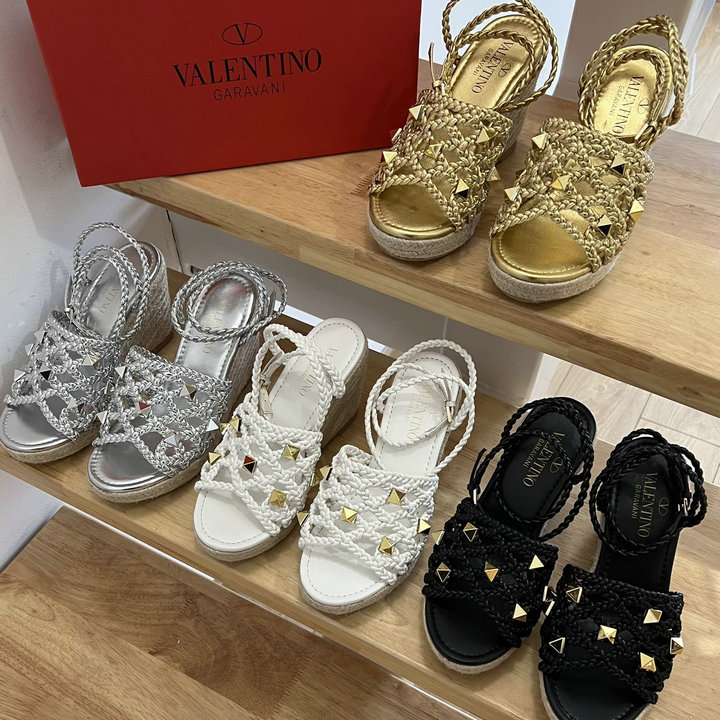ヴァレンティノ Valentino 26-VTJ22019　2022年最新入荷 スリングバック サンダル ウェッジヒール ハイヒールシューズ 厚底 レディースシューズ