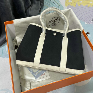 エルメスHERMES 063-H6003BPKB　2022最新入荷 ガーデンパーティー トートバッグ ハンドバッグ ショッピングバッグ キャンパス TCレザー