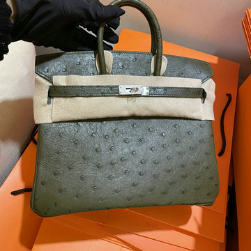 エルメスHERMES 063-HBK25TPYMG　2022最新入荷 バーキン 25 トップハンドルバッグ トートバッグ ハンドバッグ レディースかばん オーストリッチ革