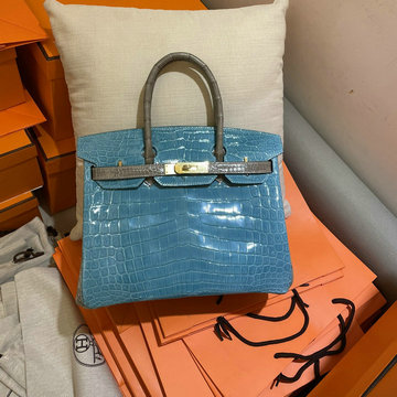 エルメスHERMES 063-HBK25EPPJLH　2022最新入荷 バーキンバッグ トップハンドルバッグ トートバッグ ハンドバッグ レディースかばん クロコダイヤル