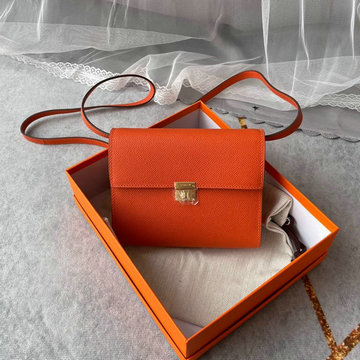 エルメスHERMES 063-HCL16SJCS　2022最新入荷 クリック スクエアバッグ 斜め掛け ショルダーバッグ チェーンウォレット クロスボディバッグ ヴォーエプソン