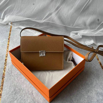 エルメスHERMES 063-HCL16SYJZ　2022最新入荷 クリック スクエアバッグ 斜め掛け ショルダーバッグ チェーンウォレット クロスボディバッグ ヴォーエプソン