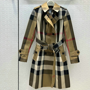 バーパリー BURBERRY HXG-JKBR22004　2022年春夏最新入荷 トレンチコート チェック柄 ロングスリーブ トップス レディース ロング丈 アウターコート