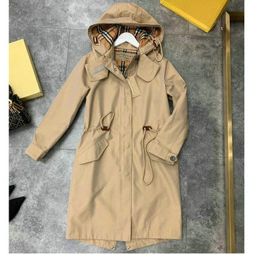 バーパリー BURBERRY HXG-JKBR22006　2022年春夏最新入荷 トレンチコート チェック柄 フーディッドジャケット ロングスリーブ トップス レディース ドローコード付き