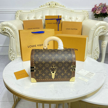 ルイヴィトン LOUISVUITTON 057-M20210　2022年最新入荷 トップハンドルバッグ トランク トートバッグ 化粧かばん ヴァニティー ケース モノグラムキャンパス