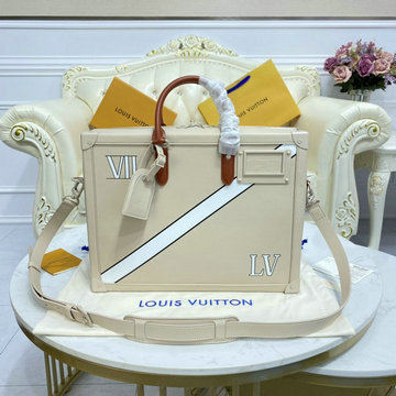 ルイヴィトン LOUISVUITTON 057-M44952B　2022年最新入荷 ソフトトランク ブリーフケース スクエア トートバッグ 2way ショルダーバッグ ボックスバッグ カーフレザー