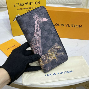 ルイヴィトン LOUISVUITTON 057-N64606　2022年最新入荷 ジッピーウォレット ヴェルティカル ファスナー長財布 ロングウォレット カードケース 札入れ ダミエ グラフィット