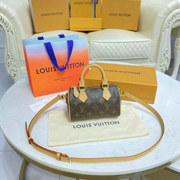 ルイヴィトン LOUISVUITTON 057-M81085　2022年最新入荷 ナノ スピーディ トップハンドルバッグ トートバッグ 2way ショルダーバッグ クロスボディバッグ