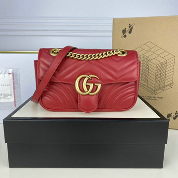 グッチ GUCCI 057-GG446744QRD　2022年最新入荷 GGマーモント スモール 斜め掛け ショルダーバッグ クロスボディバッグ レディースかばん カーフレザー