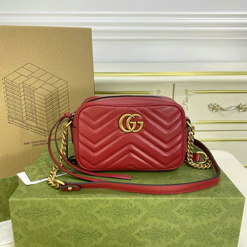 商品名称：グッチ GUCCI 057-GG448065RD　2022年最新入荷 GGマーモント 斜め掛け ショルダーバッグ カメラバッグ クロスボディバッグ カーフスキン