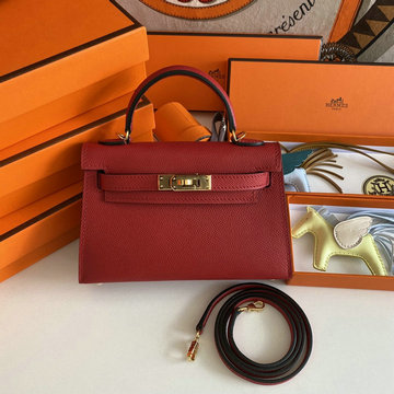 エルメス HERMES 063-HKL19SQJGR　2022年最新入荷 ミニ ケリー トップハンドルバッグ トートバッグ ハンドバッグ 2way 斜め掛け ショルダーバッグ
