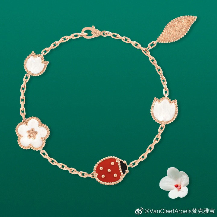 ヴァン クリーフ アーペル Van Cleef Arpels YXBL-SZVA22003　2022年最新入荷 ラッキー スプリング ブレスレット チェーン 5モチーフ アクセサリー ジュエリー