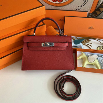 エルメス HERMES 063-HKL19SQYGR　2022年最新入荷 ミニ ケリー トップハンドルバッグ トートバッグ ハンドバッグ 2way 斜め掛け ショルダーバッグ