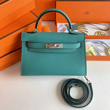 エルメス HERMES 063-HKL19SQYWG　2022年最新入荷 ミニ ケリー トップハンドルバッグ トートバッグ ハンドバッグ 2way 斜め掛け ショルダーバッグ