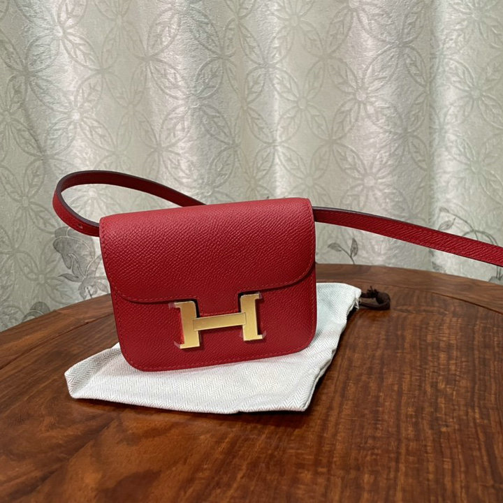 エルメス HERMES 063-H1081SJRD　2022年最新入荷 コンスタンス スリム ミニ ポケット ウェストバッグ 斜め掛け ショルダーバッグ クロスボディバッグ レディースかばん