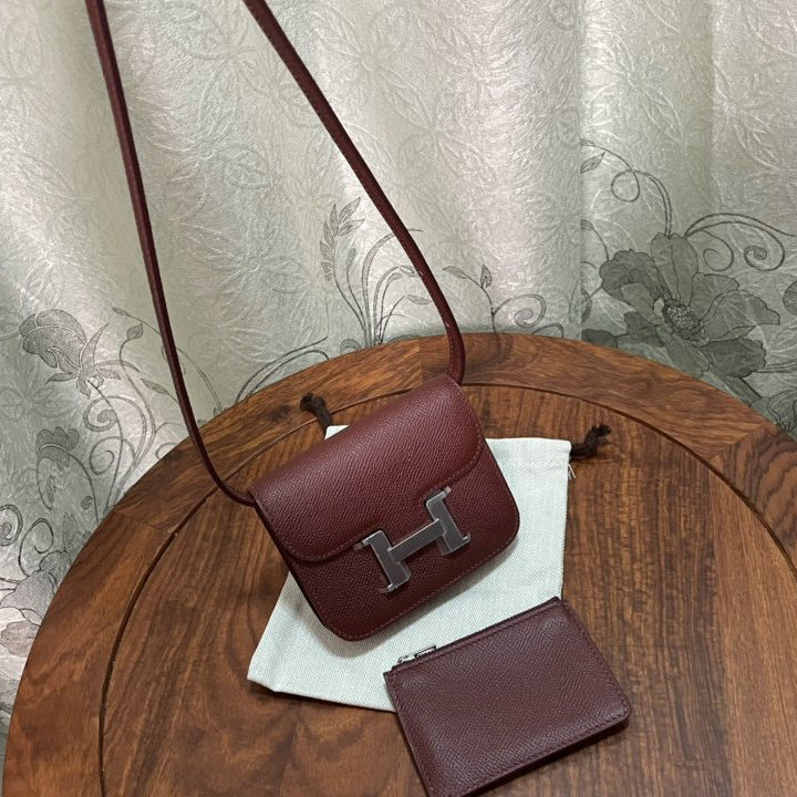 商品名称：エルメス HERMES 063-H1081SYJH　2022年最新入荷 コンスタンス スリム ミニ ポケット ウェストバッグ 斜め掛け ショルダーバッグ クロスボディバッグ レディースかばん