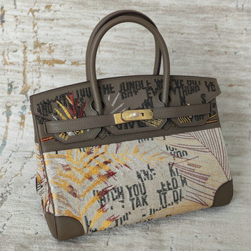 エルメス HERMES 063-HBK30BLJBH　2022年最新入荷 バーキン30 バッグ トップハンドルバッグ トートバッグ ハンドバッグ レディースかばん 布 トリヨン