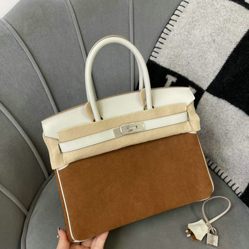 商品名称：エルメス HERMES 063-HBK30JPPZB　2022年最新入荷 バーキン30 バッグ トップハンドルバッグ トートバッグ ハンドバッグ レディースかばん スエード swift革