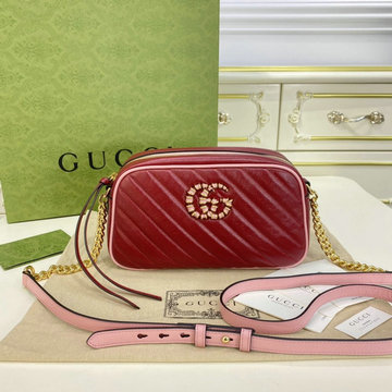 商品名称：グッチ GUCCI 057-GG447632QRF　2022年最新入荷 GGマーモント スモール 斜め掛け ショルダーバッグ クロスボディバッグ レディースかばん カーフレザー