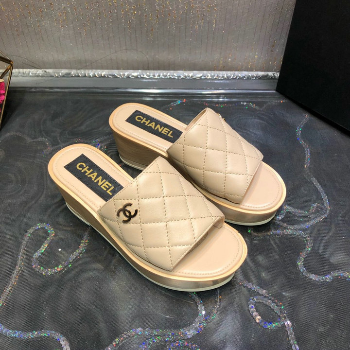 シャネル CHANEL 26-CHJ22002　2022年春夏最新入荷 厚底 ミュール フラットサンダル スリッパ ウェッジソール レディースシューズ